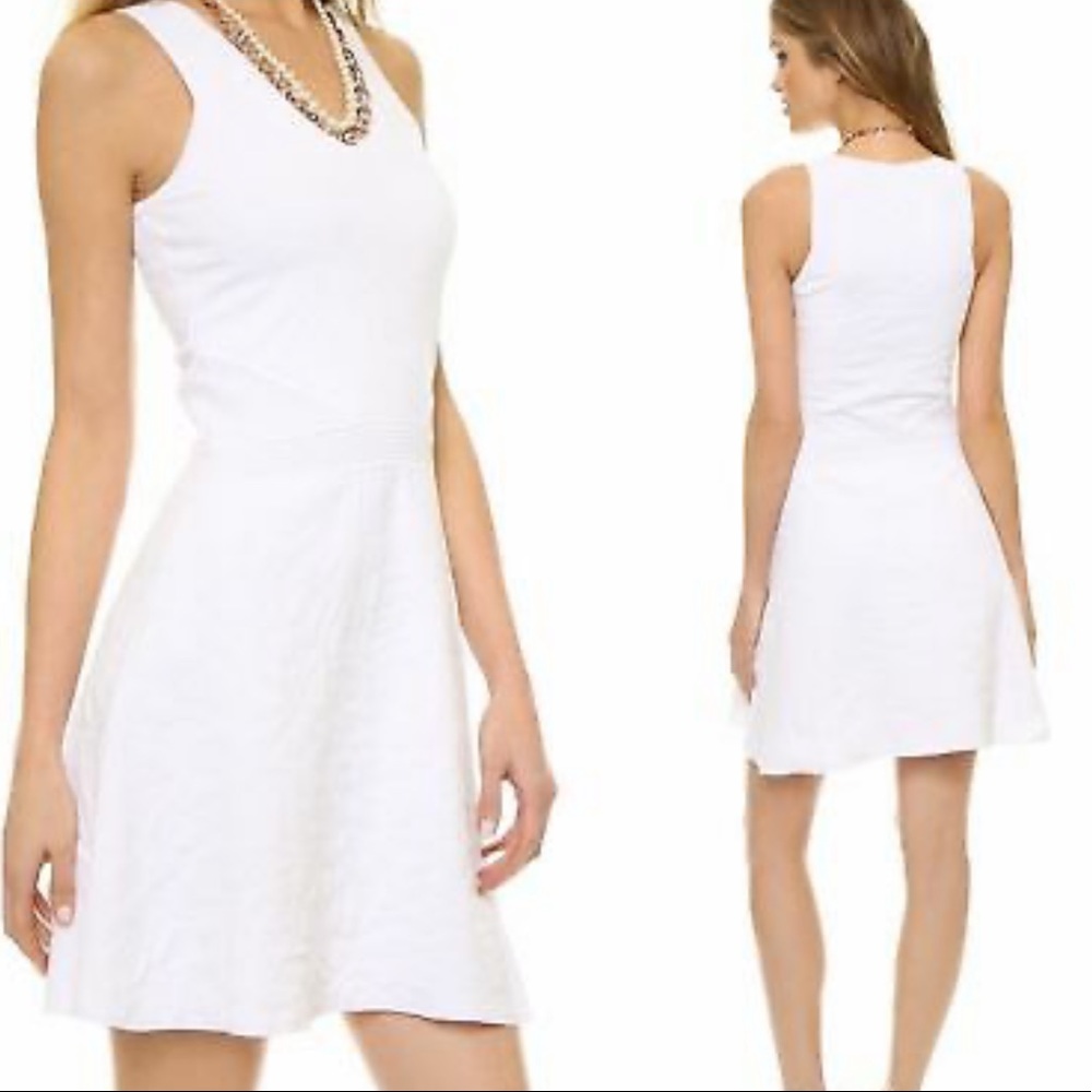 Parker Dress Roosevelt White Textured Knit